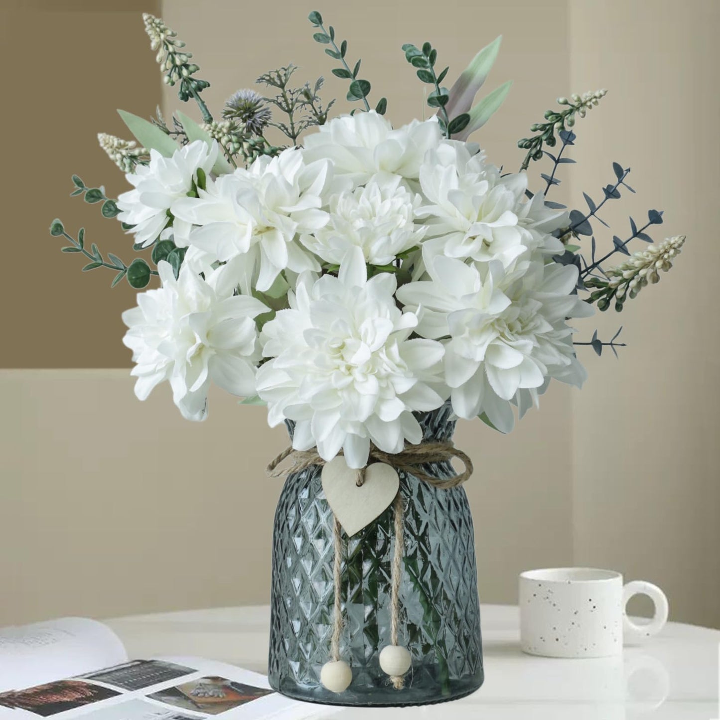 Silk Faux Flower Arrangement In Decorative Vase