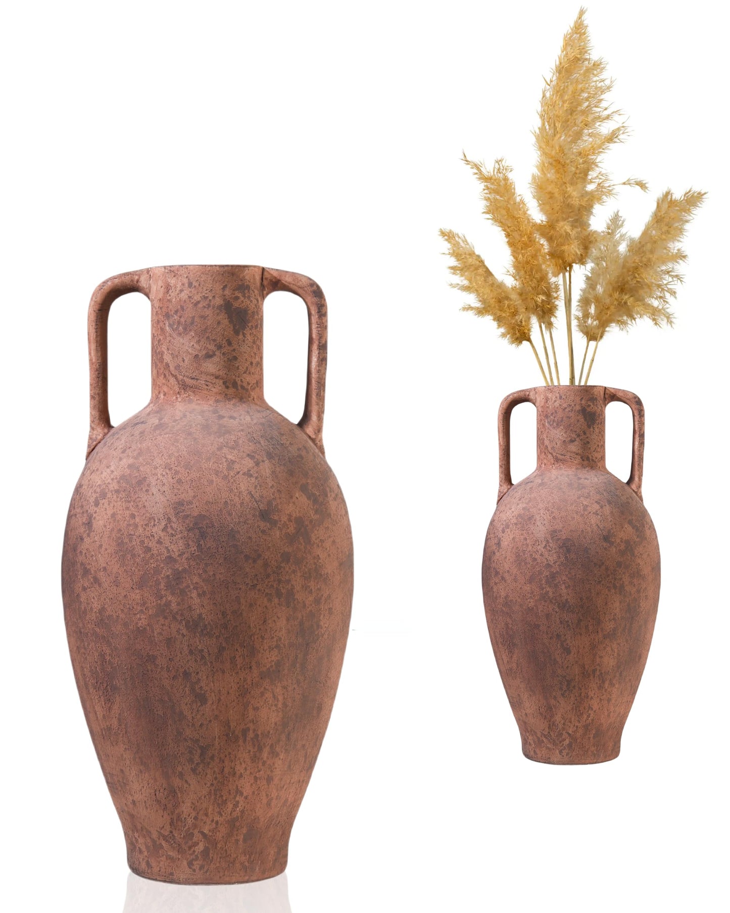 Large Beige Mediterranean Boho Vase