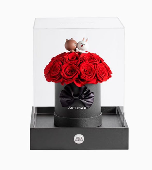 JoyFlower Preserved Real Rose in a Acrylic Box