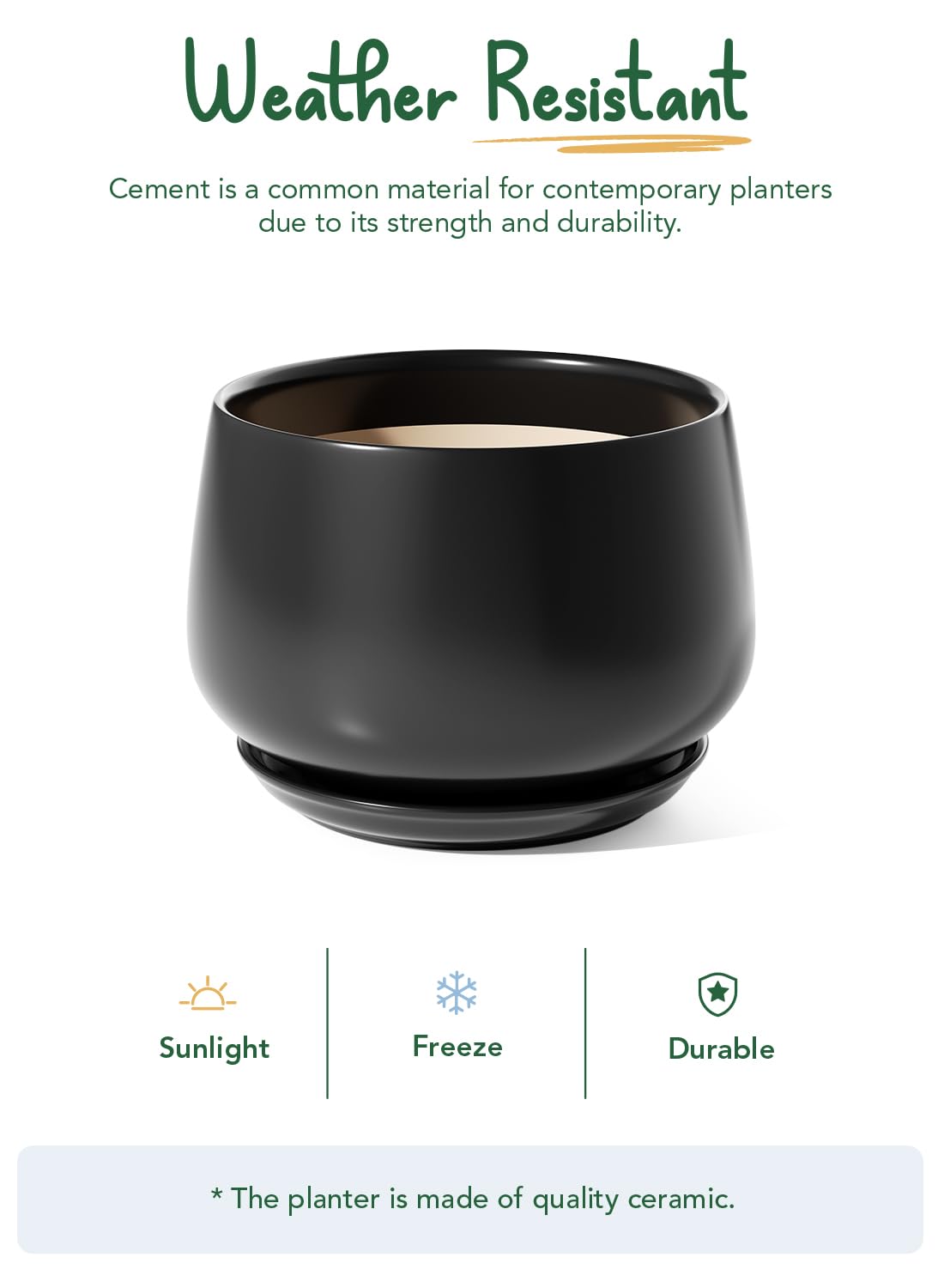 Modern Ceramic Indoor Planter Set