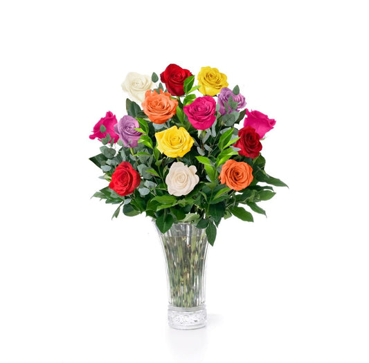 Assorted Fresh Rose Bouquet Arrangement