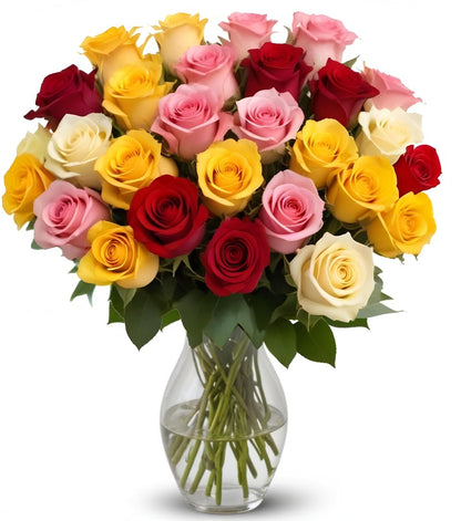 Assorted Multicolor Fresh Rose Bouquet