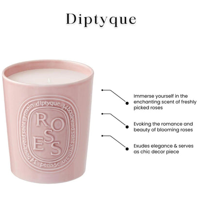 Luxury Rose Scented Porcelain Jar Candle