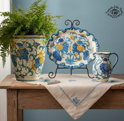 Italian Hand Painted Ceramic Planter Pot