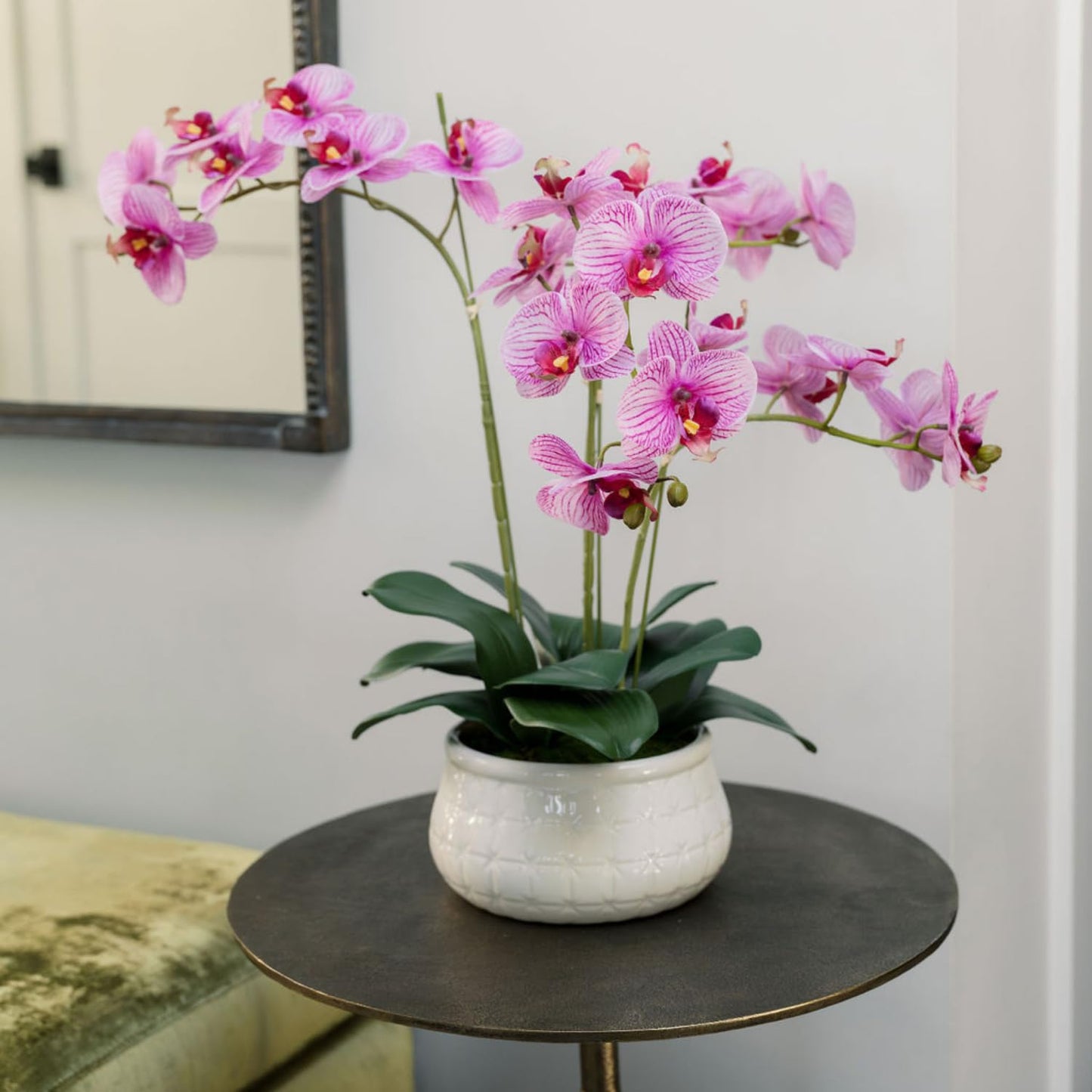 Decorative Potted Orchid Plant Arrangement