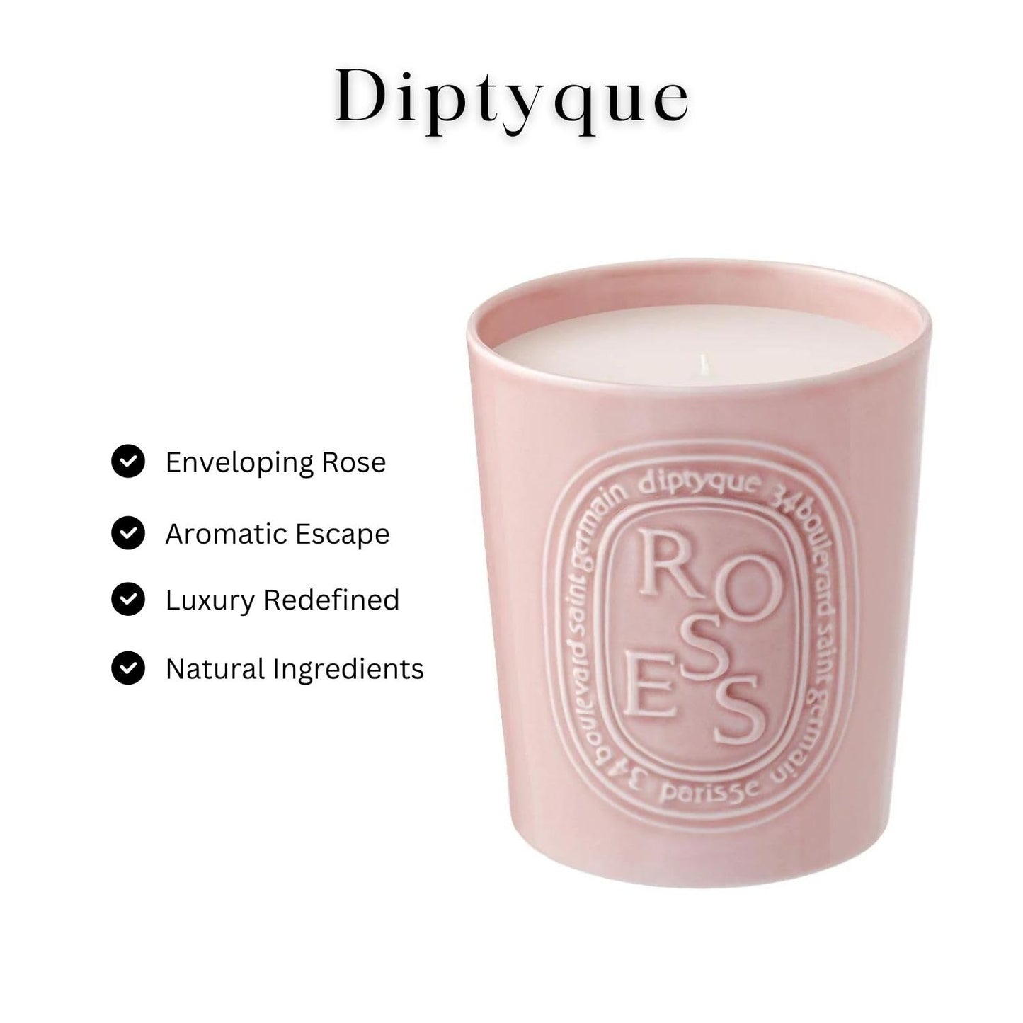 Luxury Rose Scented Porcelain Jar Candle