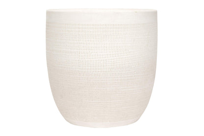 Creative Co-Op Coastal Embossed Textured Stoneware Planter