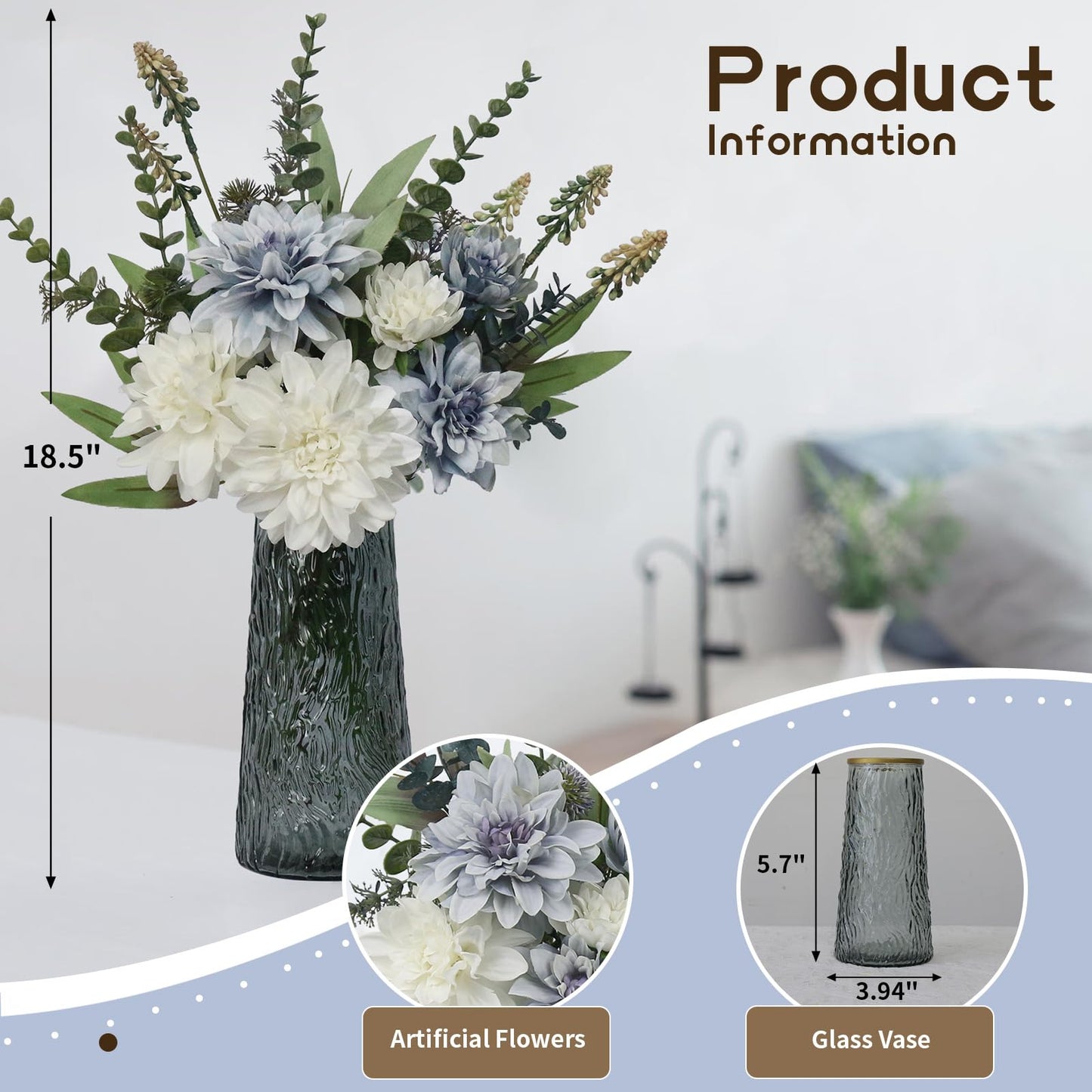 Silk Faux Flower Arrangement In Decorative Vase