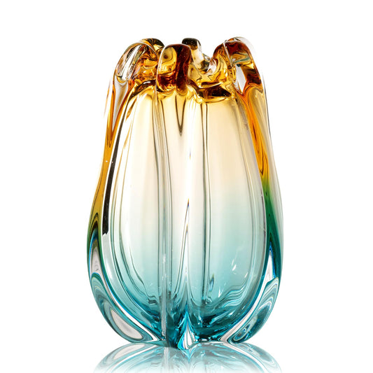 Hand Blown Modern Art Deco Glass Vase