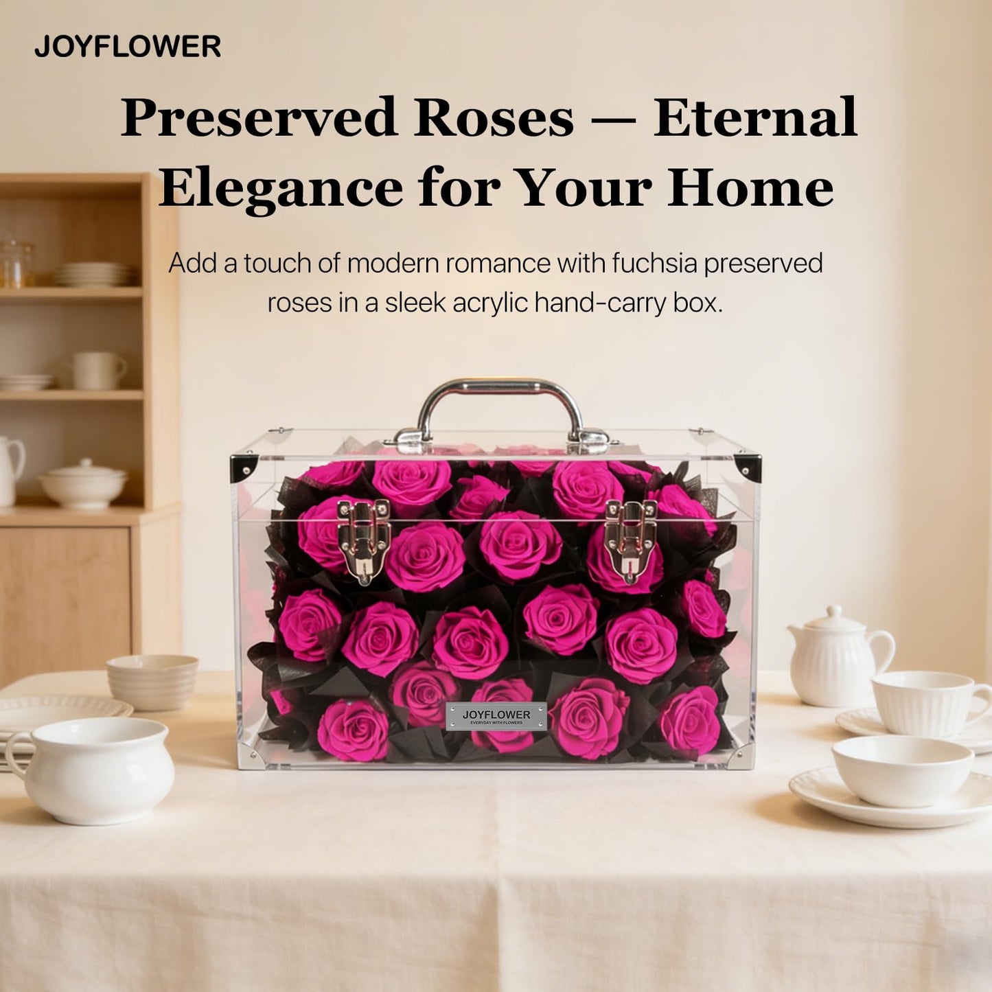 Preserved Floral Arrangement In Acrylic Box