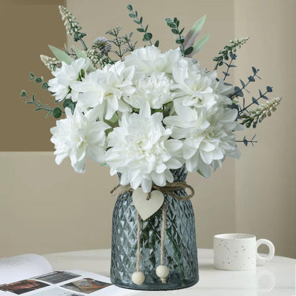 Silk Faux Flower Arrangement In Decorative Vase