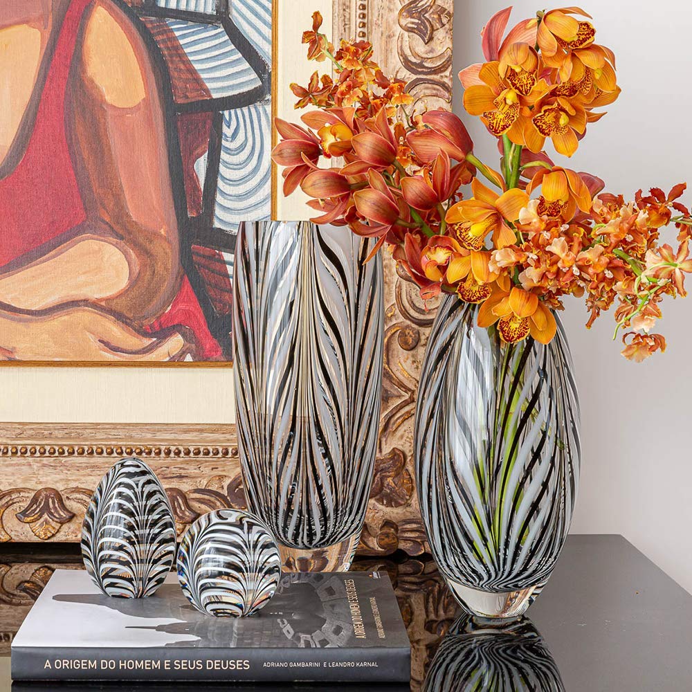Hand Blown Murano Style Art Glass Vase