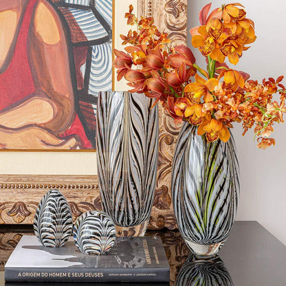 Hand Blown Murano Style Art Glass Vase