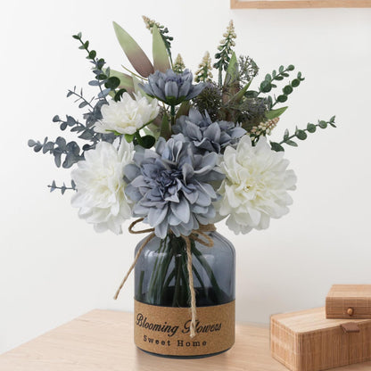 Silk Faux Flower Arrangement In Decorative Vase