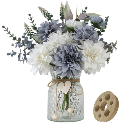 Silk Faux Flower Arrangement In Decorative Vase