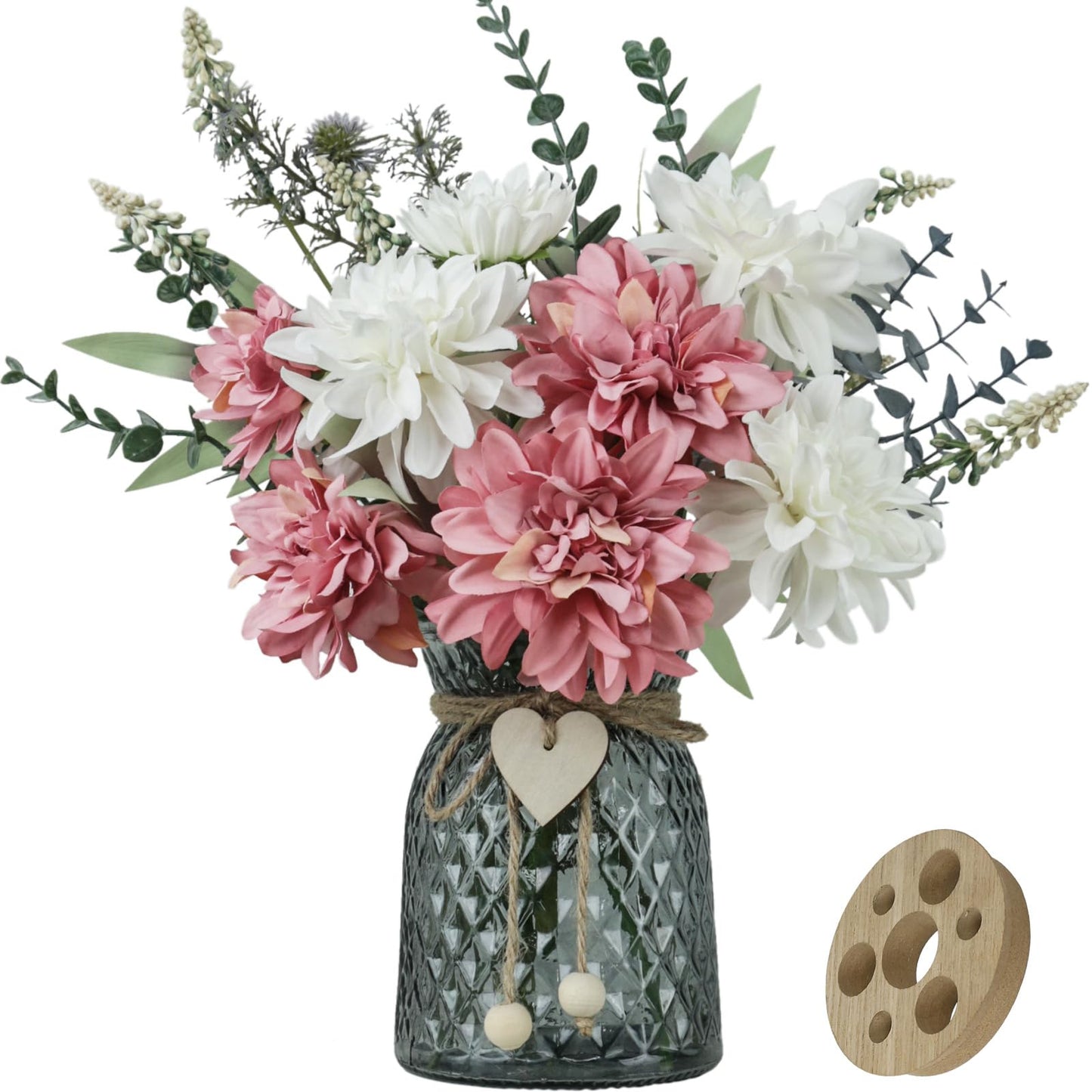 Silk Faux Flower Arrangement In Decorative Vase
