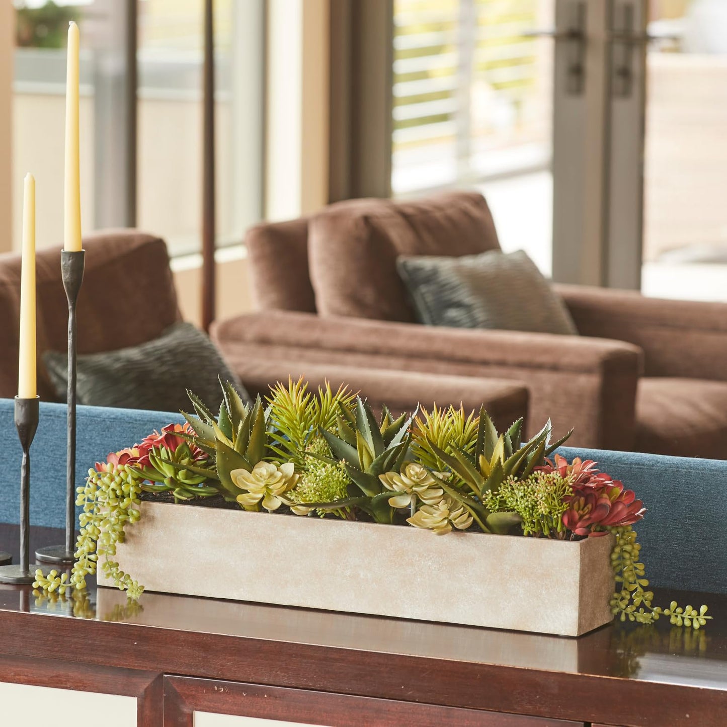 Succulent Plant Arrangement In Decorative Pot