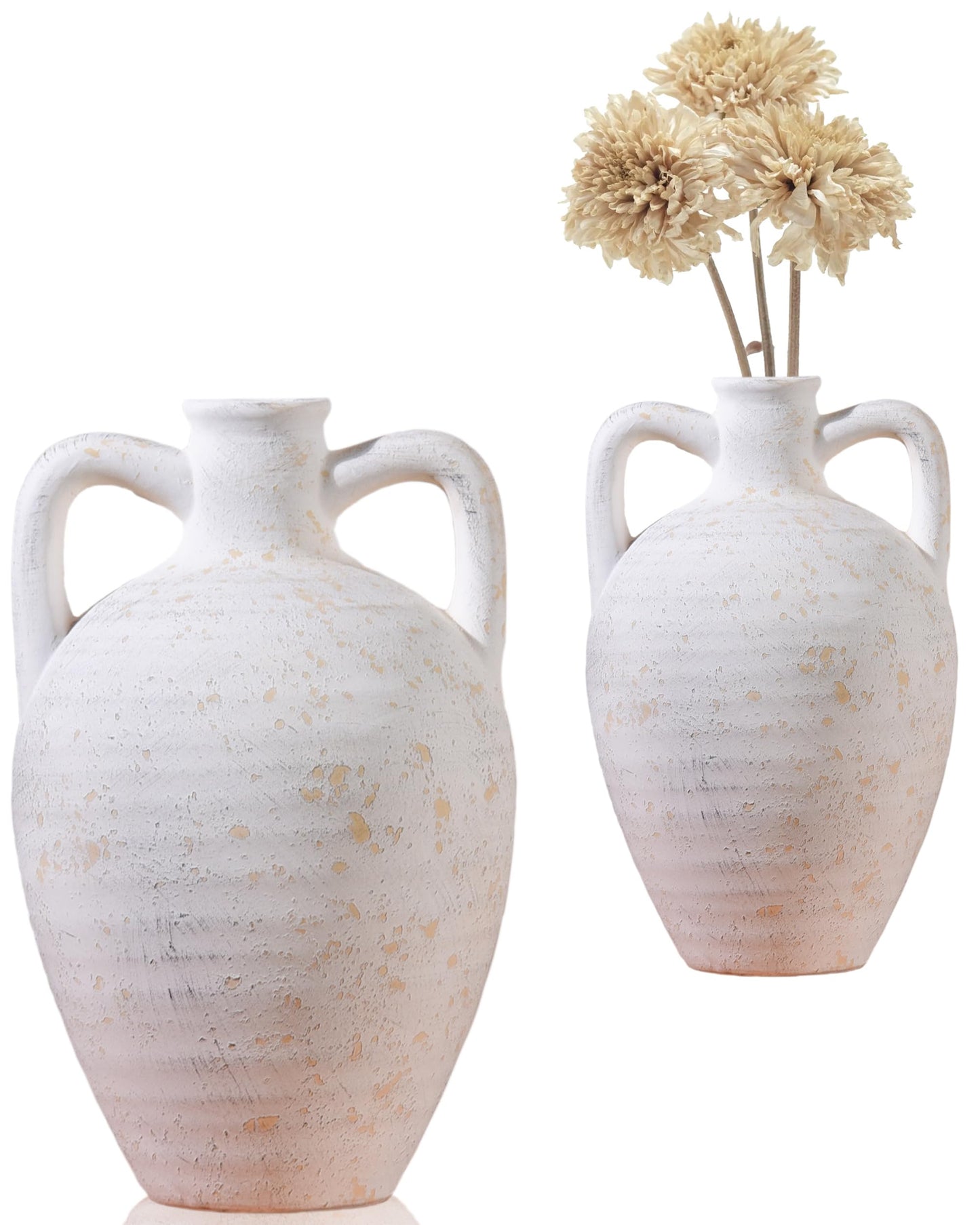 Large Beige Mediterranean Boho Vase