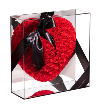 Heart Preserved Floral Arrangement In Acrylic