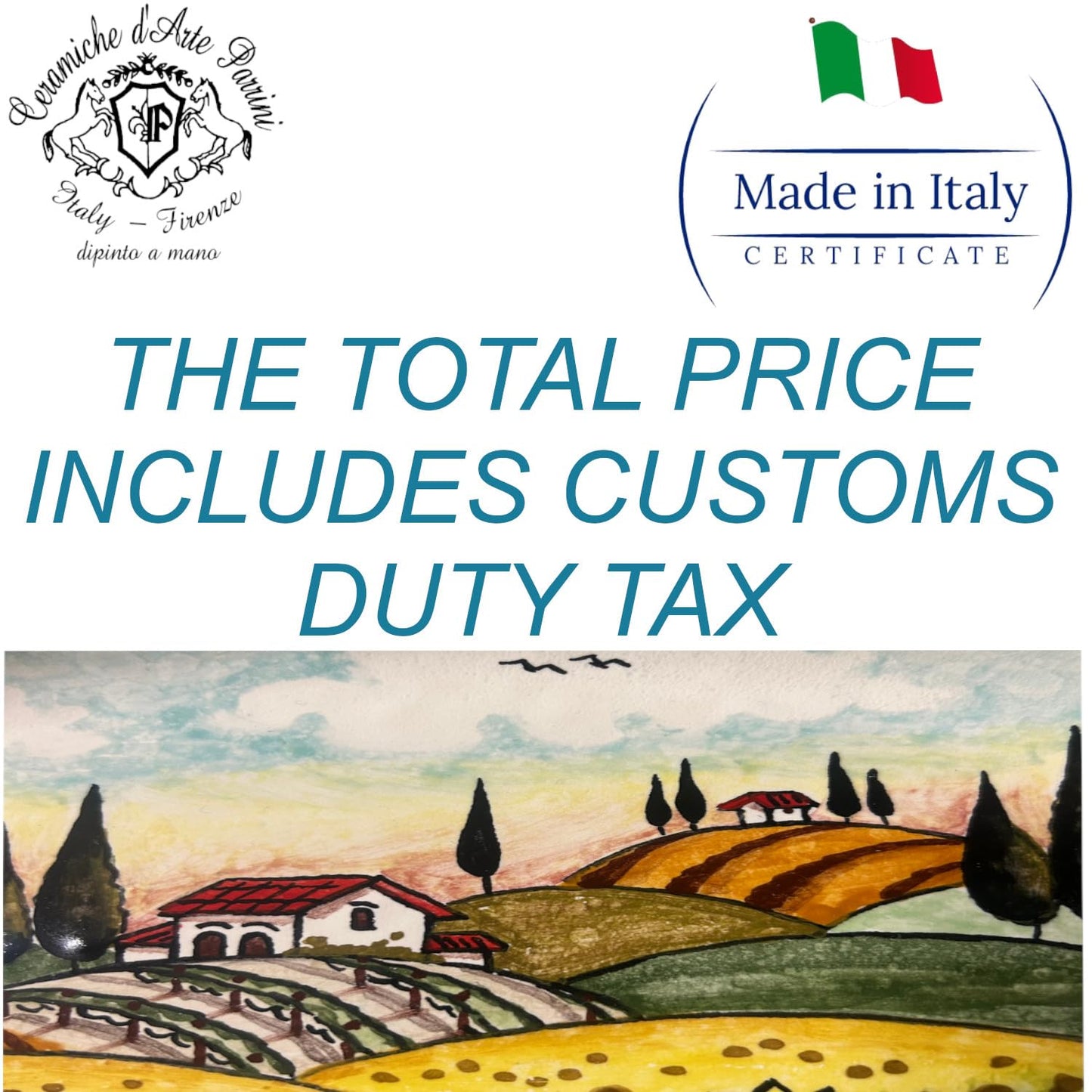 Italian Hand Painted Ceramic Planter Pot