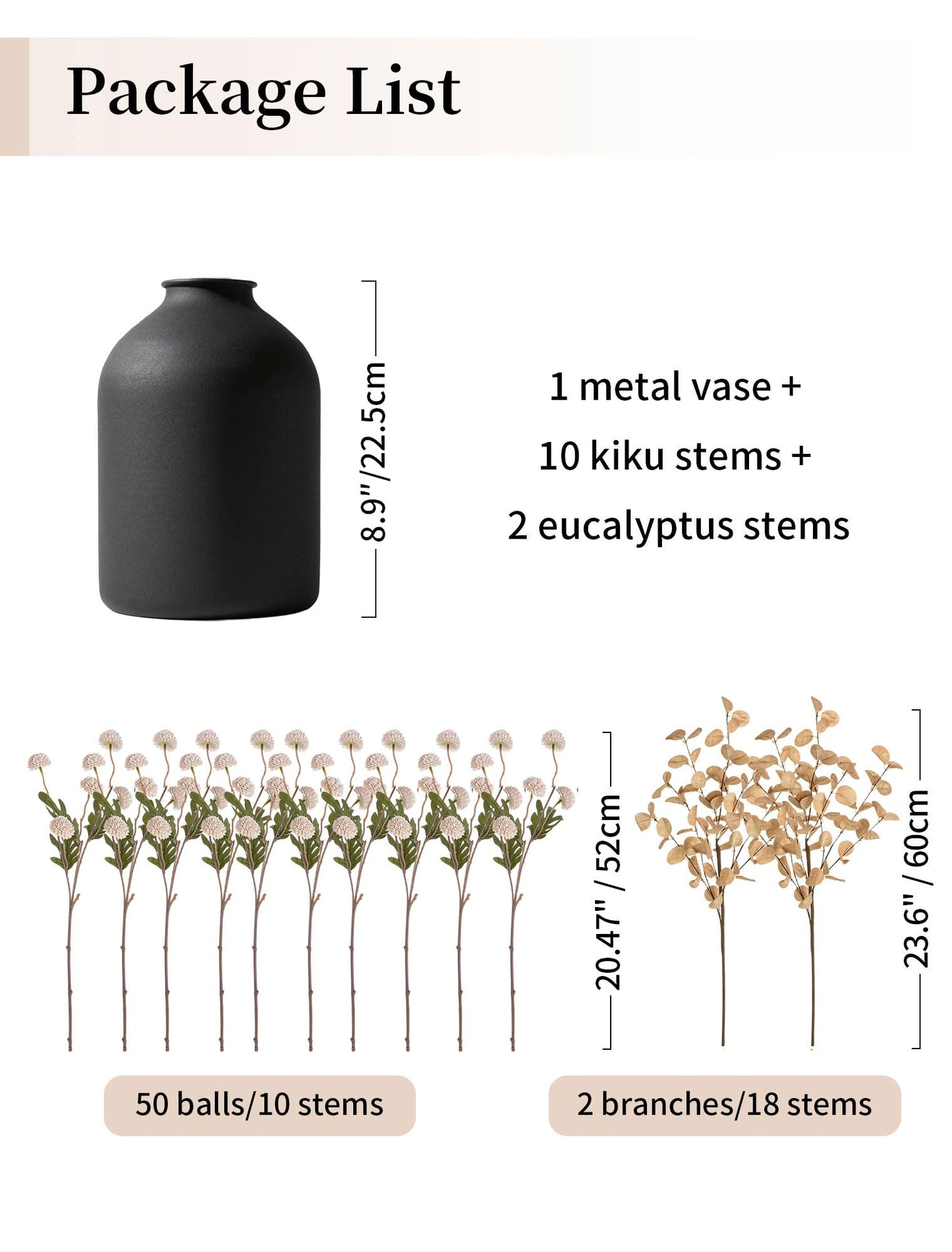 Artificial Kiku Flower Arrangement In Vase