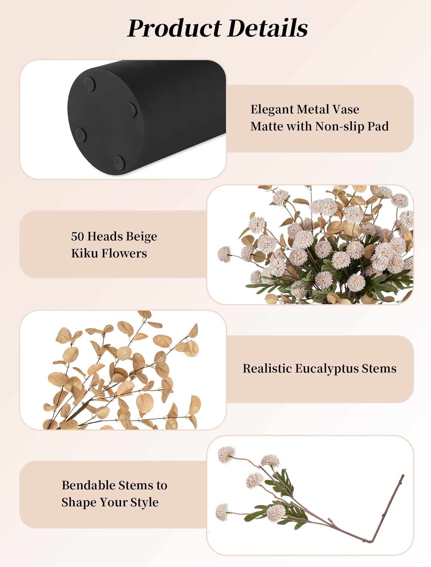 Artificial Kiku Flower Arrangement In Vase