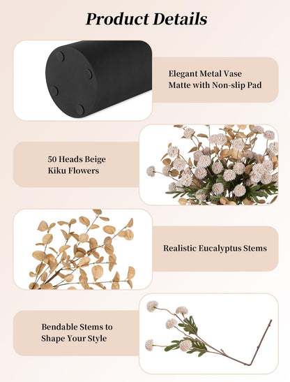 Artificial Kiku Flower Arrangement In Vase