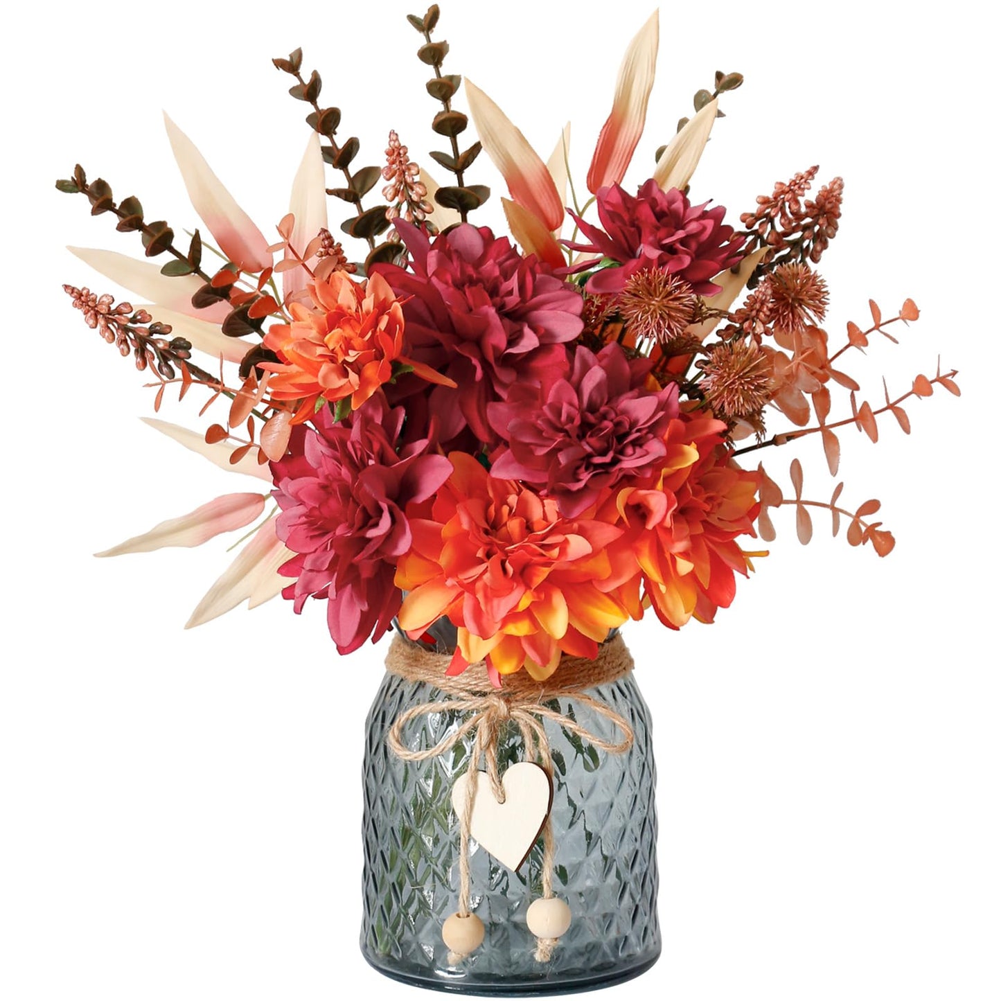 Silk Faux Flower Arrangement In Decorative Vase