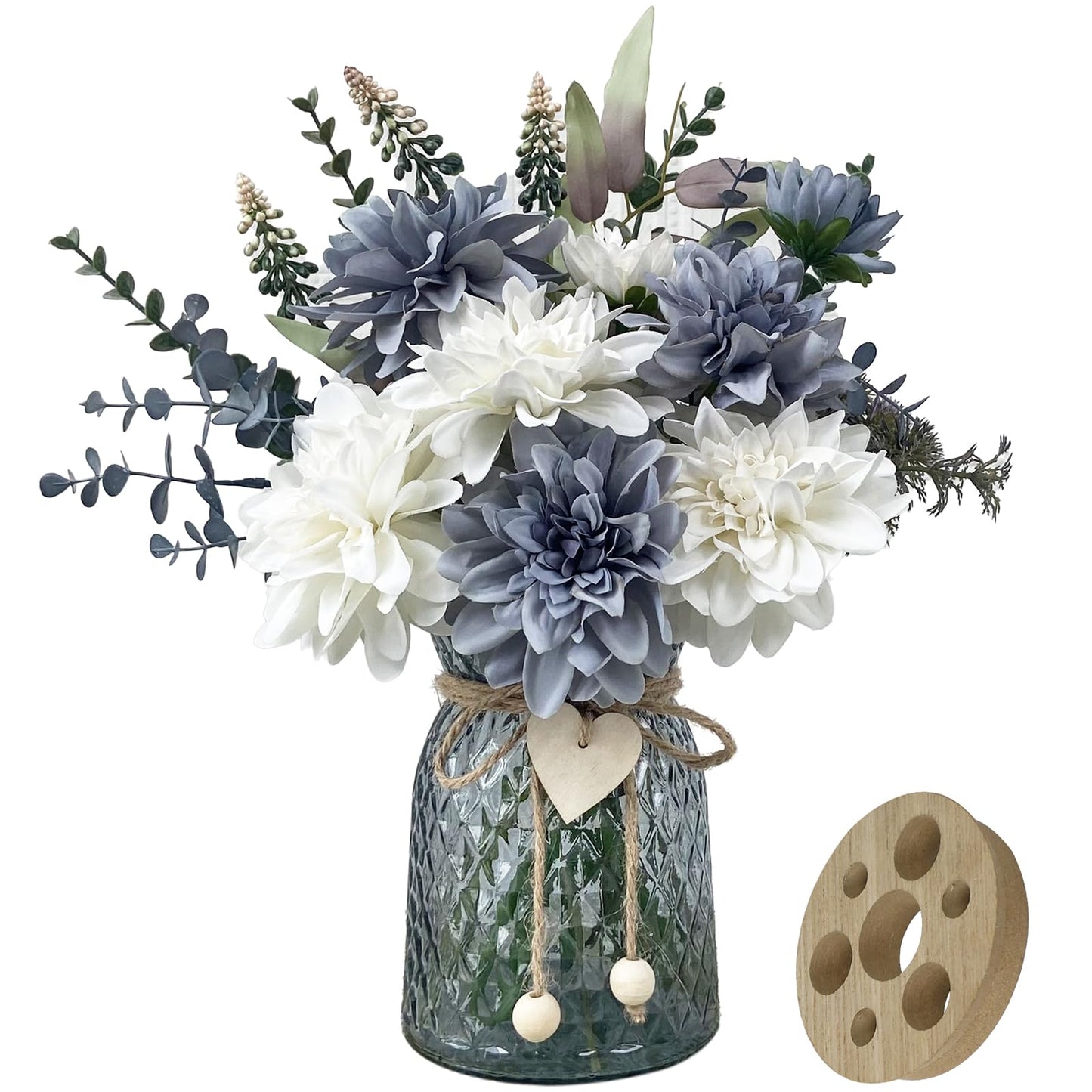 Silk Faux Flower Arrangement In Decorative Vase