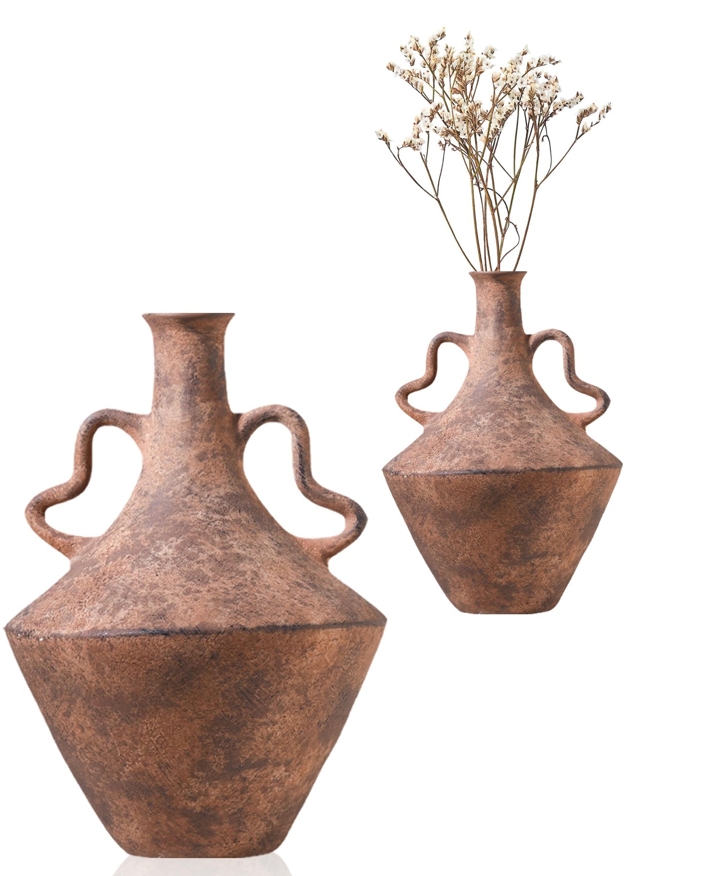Large Beige Mediterranean Boho Vase