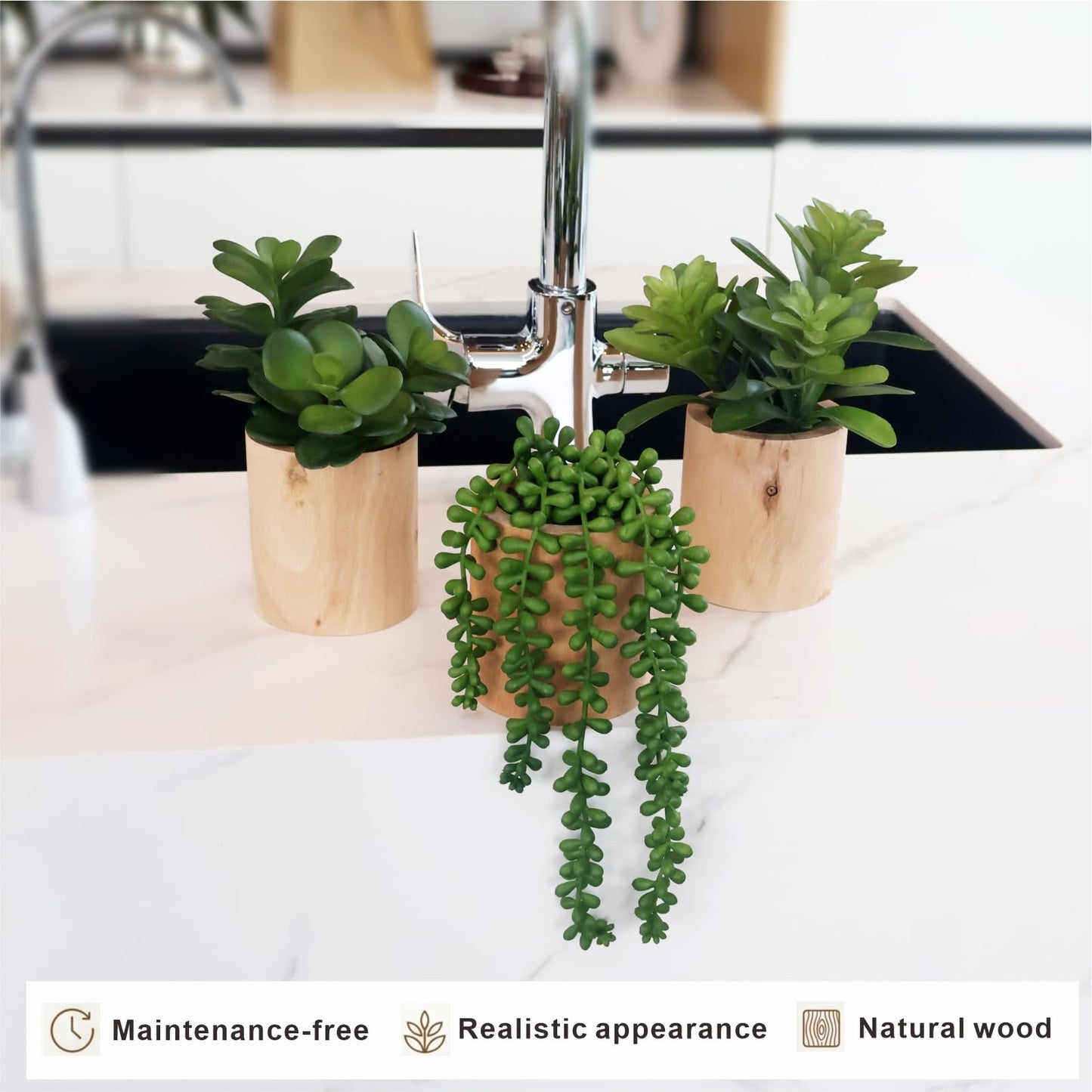 Mini Artificial Succulent Plant Set