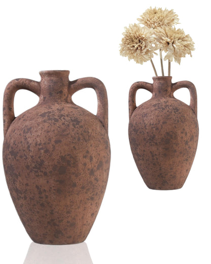 Large Beige Mediterranean Boho Vase