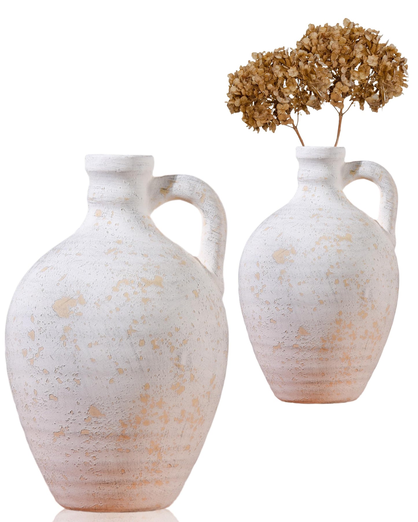 Large Beige Mediterranean Boho Vase