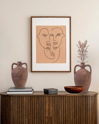 Large Beige Mediterranean Boho Vase