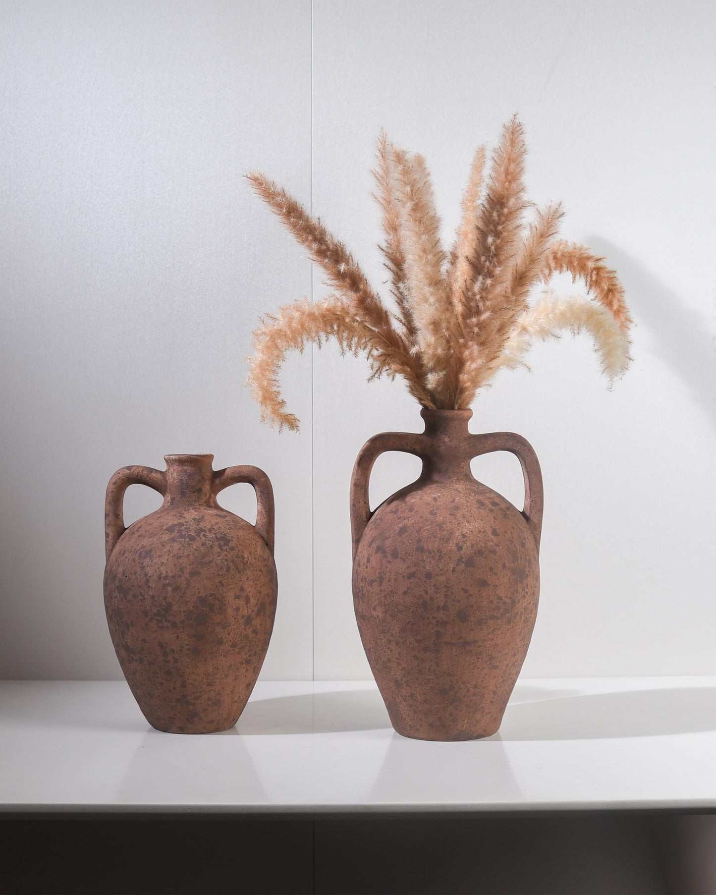 Large Beige Mediterranean Boho Vase