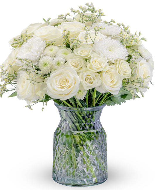 Festive Elegance Fresh Flower Vase Bouquet