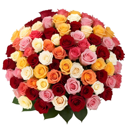 Assorted Multicolor Fresh Rose Bouquet