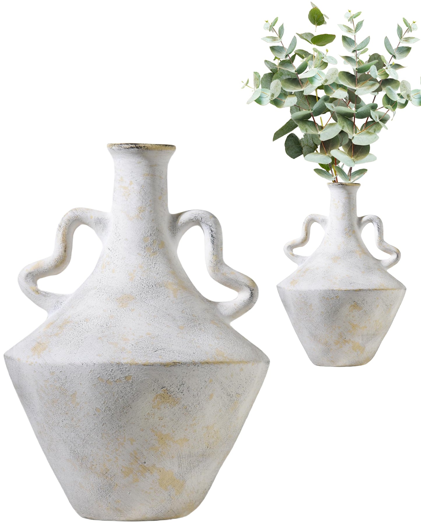 Large Beige Mediterranean Boho Vase