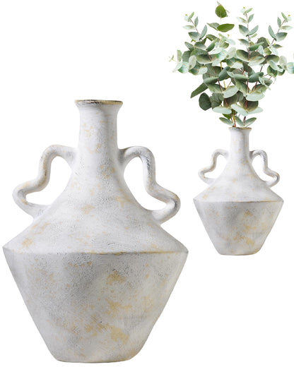 Large Beige Mediterranean Boho Vase