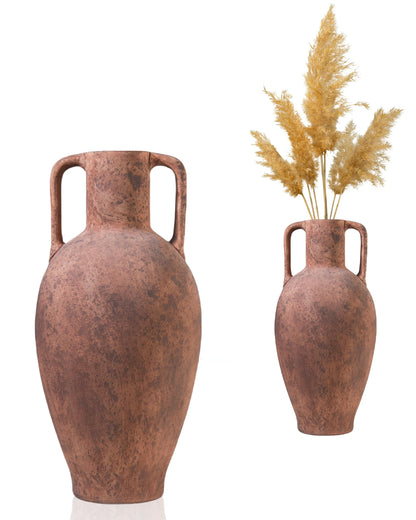 Large Beige Mediterranean Boho Vase