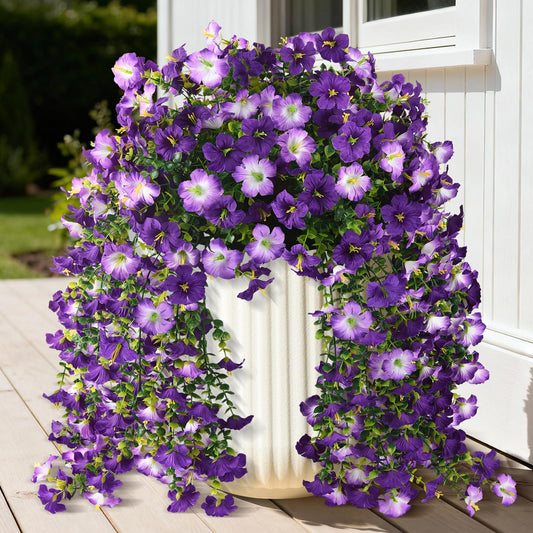 Artificial Hanging Morning Glory Vine Set