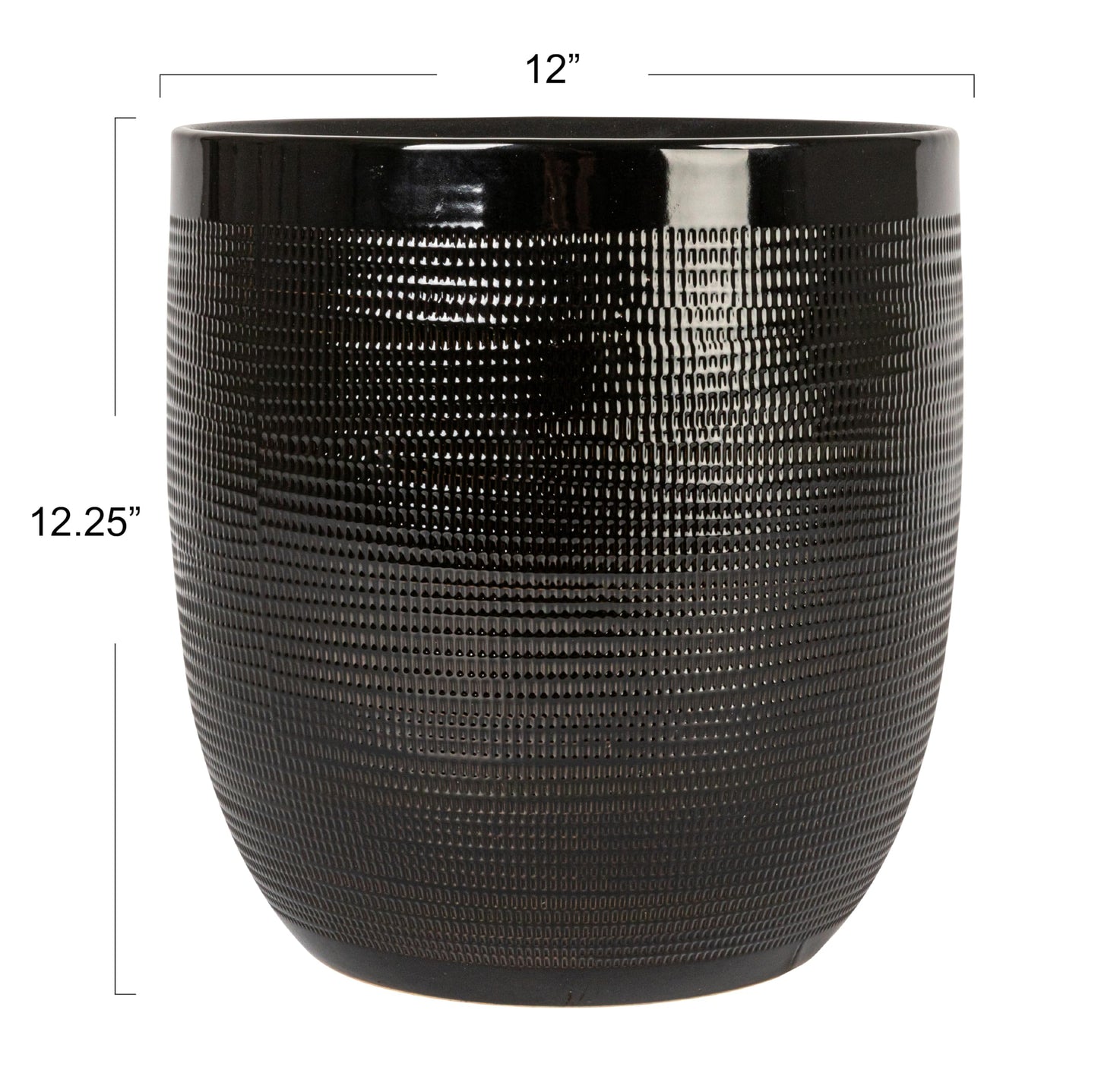 Creative Co-Op Coastal Embossed Textured Stoneware Planter