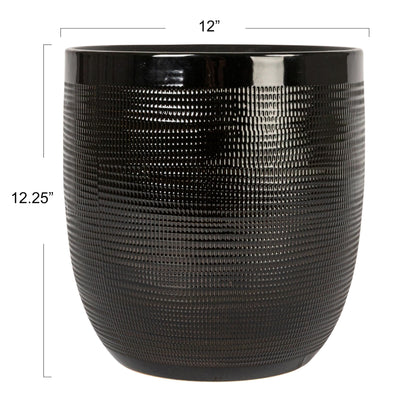 Creative Co-Op Coastal Embossed Textured Stoneware Planter