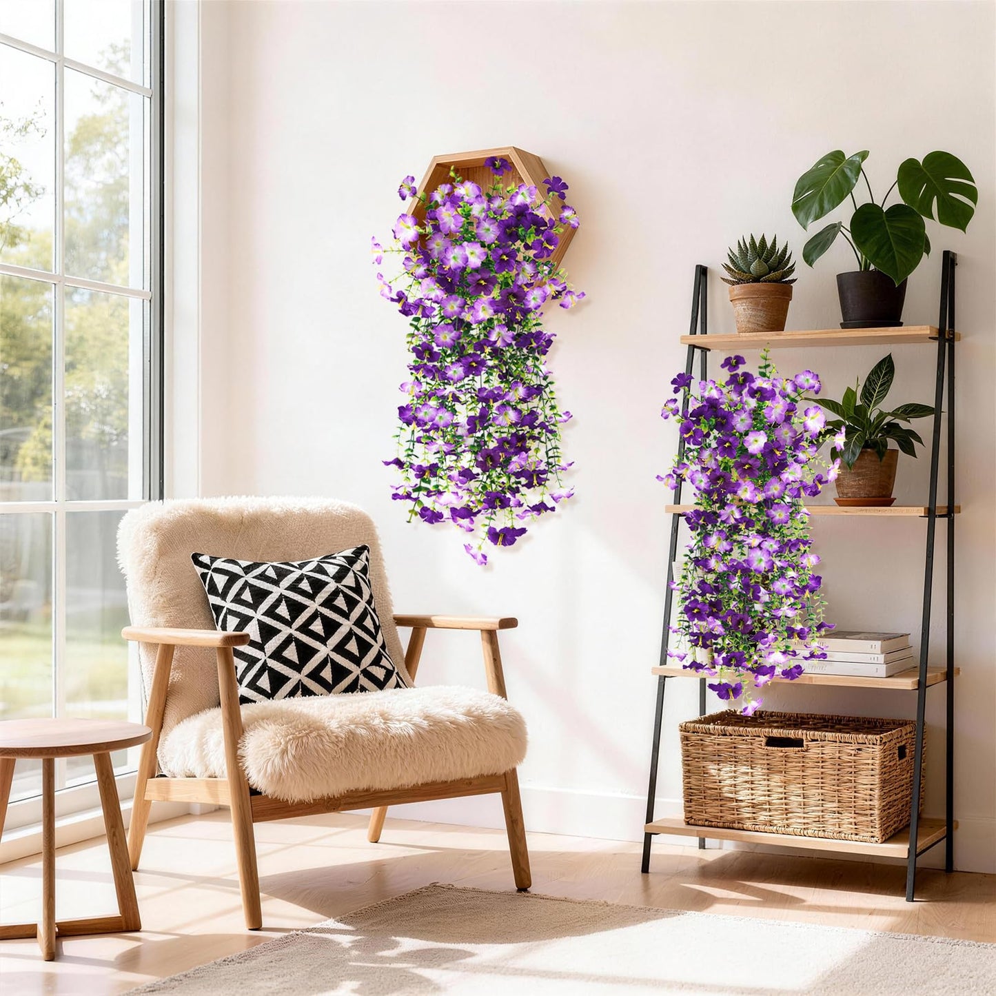 Artificial Hanging Morning Glory Vine Set