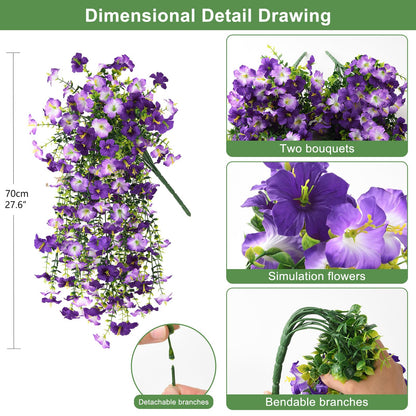 Artificial Hanging Morning Glory Vine Set