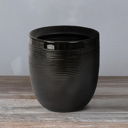 Creative Co-Op Coastal Embossed Textured Stoneware Planter