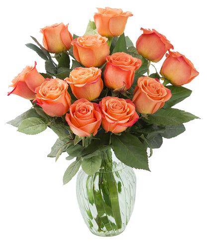 Fresh Orange Rose Bouquet Arrangement